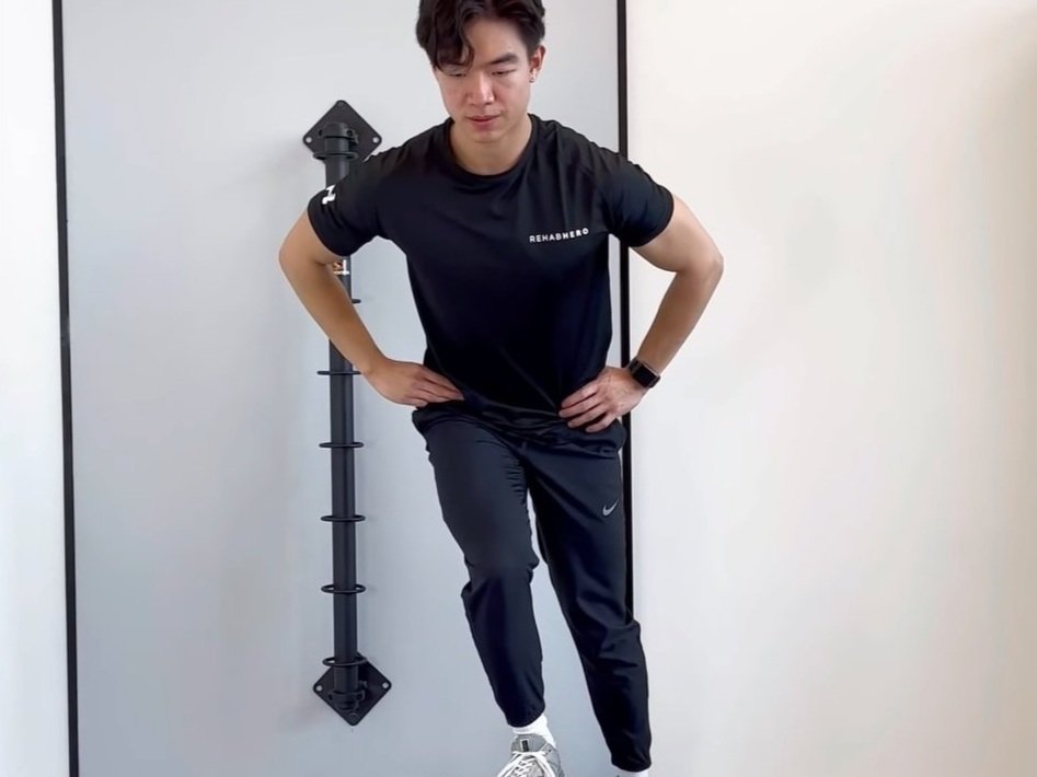 Standing toe taps exercise sale